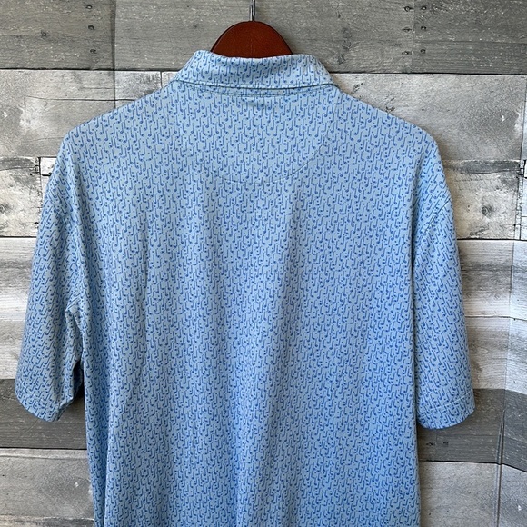 PETER MILLAR SUMMER COMFORT WEST BAY CLUB BLUE GOLF POLO MENS LARGE - Picture 6 of 9